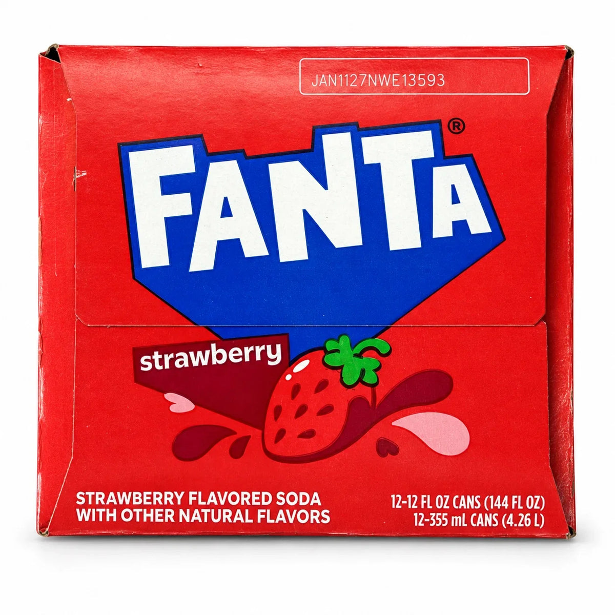 Fanta Strawberry Soda 12 x 355ml Cans Full Case