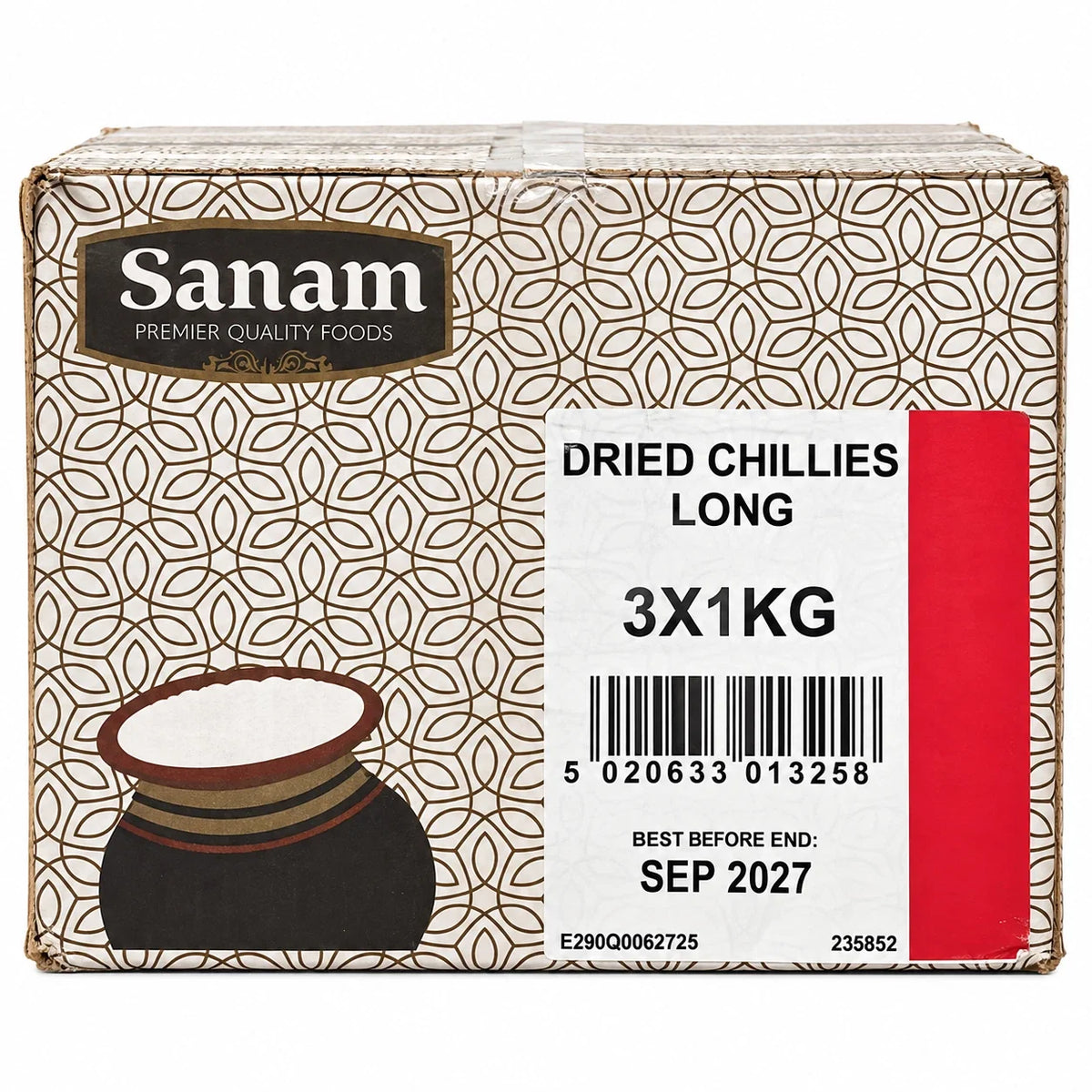 Sanam Dried Chillies Long 3 x 1kg Full Case 3kg