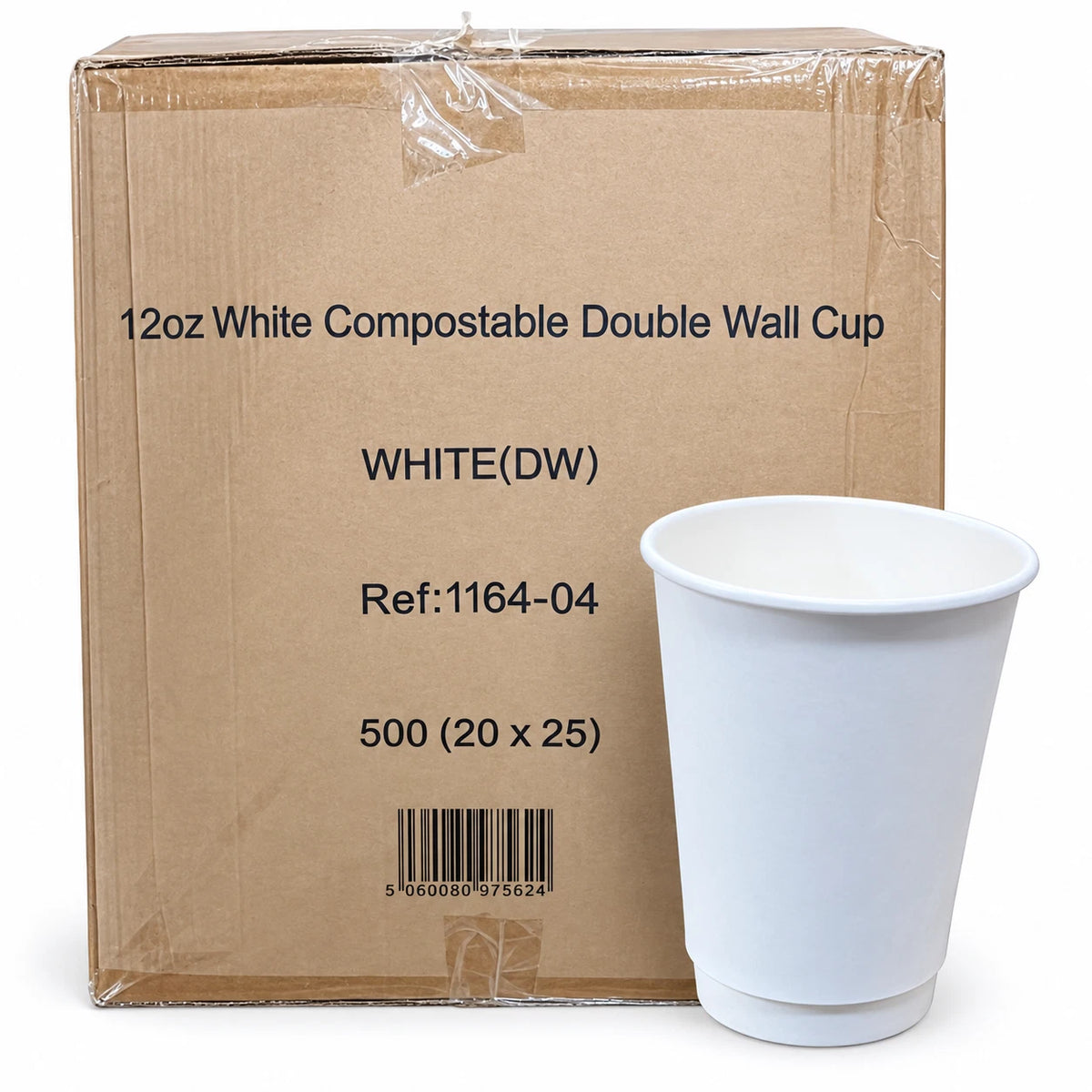 White Double Wall 12oz Cups - 500 Pack, Ref 1164-04
