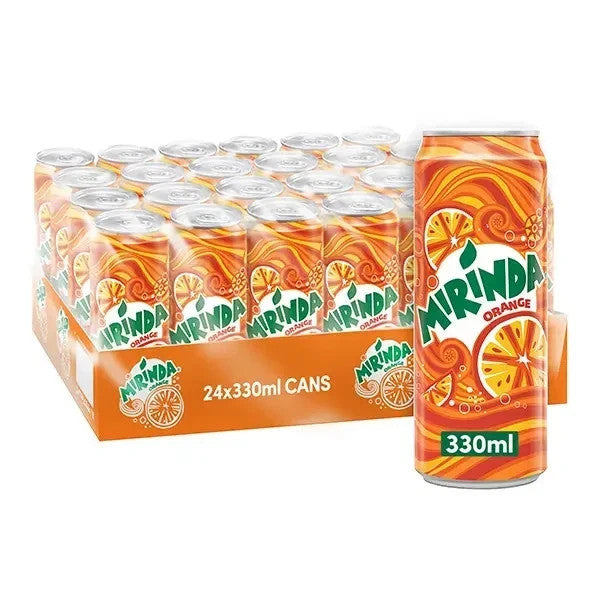 Mirinda Orange Fizzy Soft Drink, 24 x 330ml Cans