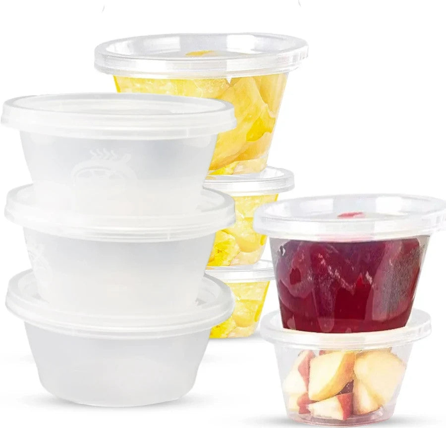 100x 500ml Clear PLA Compostable Bowls with Lids reusable & washable Salad