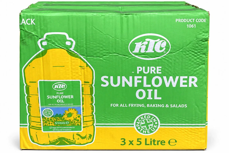 KTC Pure Sunflower Oil 3 x 5L Bottles Full Case 15L