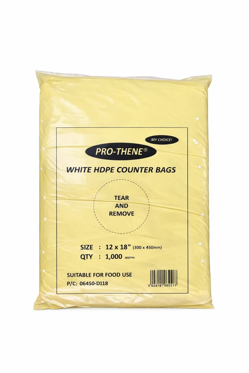 Pro Thene White HDPE Counter Bags 12 x 18in 300 x 450mm 1000 Pack