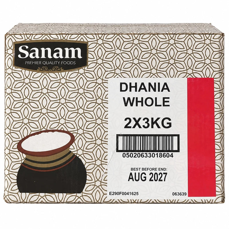 Sanam Dhania Whole 2 x 3kg Full Case 6kg