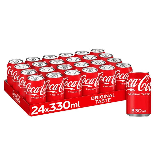 Coca Cola Original Taste Coke 330ml  Pack of 24 Cans Full Case