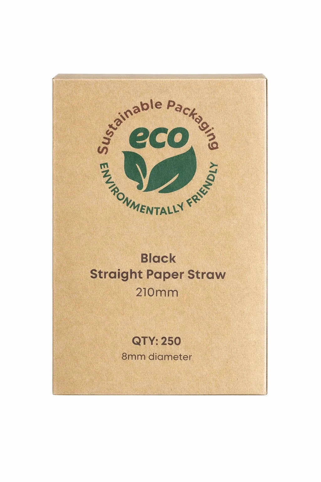 750 Black Paper Drinking Straws 8 x 210mm - 3 Packs of 250