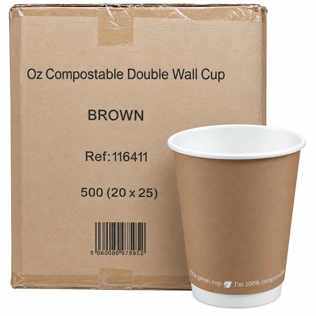 Brown Double Wall Cups - 500 Pack, Ref 116411