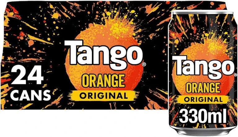 Tango Orange Original 330ml Pack of 24 Cans Fizzy Soft Drink Full Case