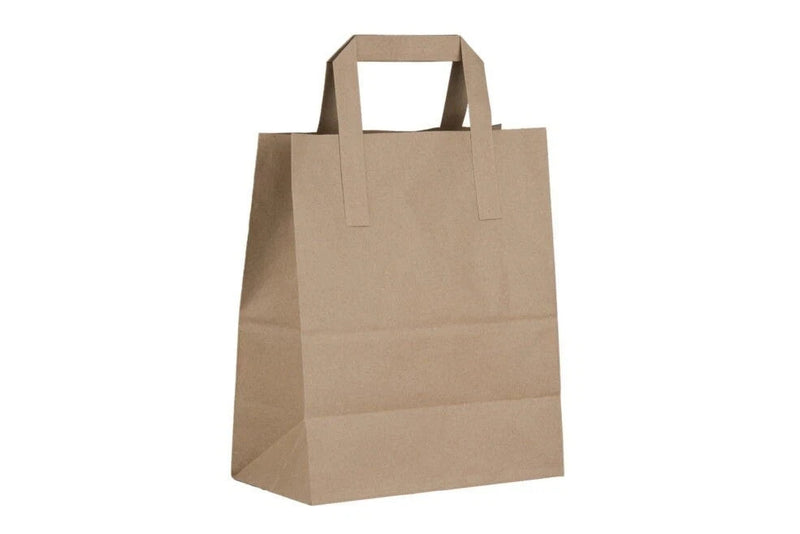 Durakraft Medium Brown Kraft Paper Carrier Bags with Handles 250 Pack